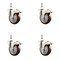 Service Caster 4 Inch 316SS Maroon Polyurethane Swivel 12mm Stem Caster Set Lock Brake SCC SS316TSTTL20S414-PPUB-MRN-M1215-4 - alternate 1